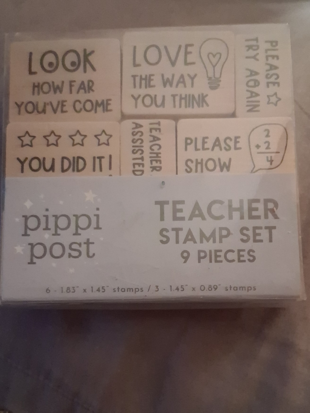 NIB! Pippi Post Teacher Stamp Set-9pcs